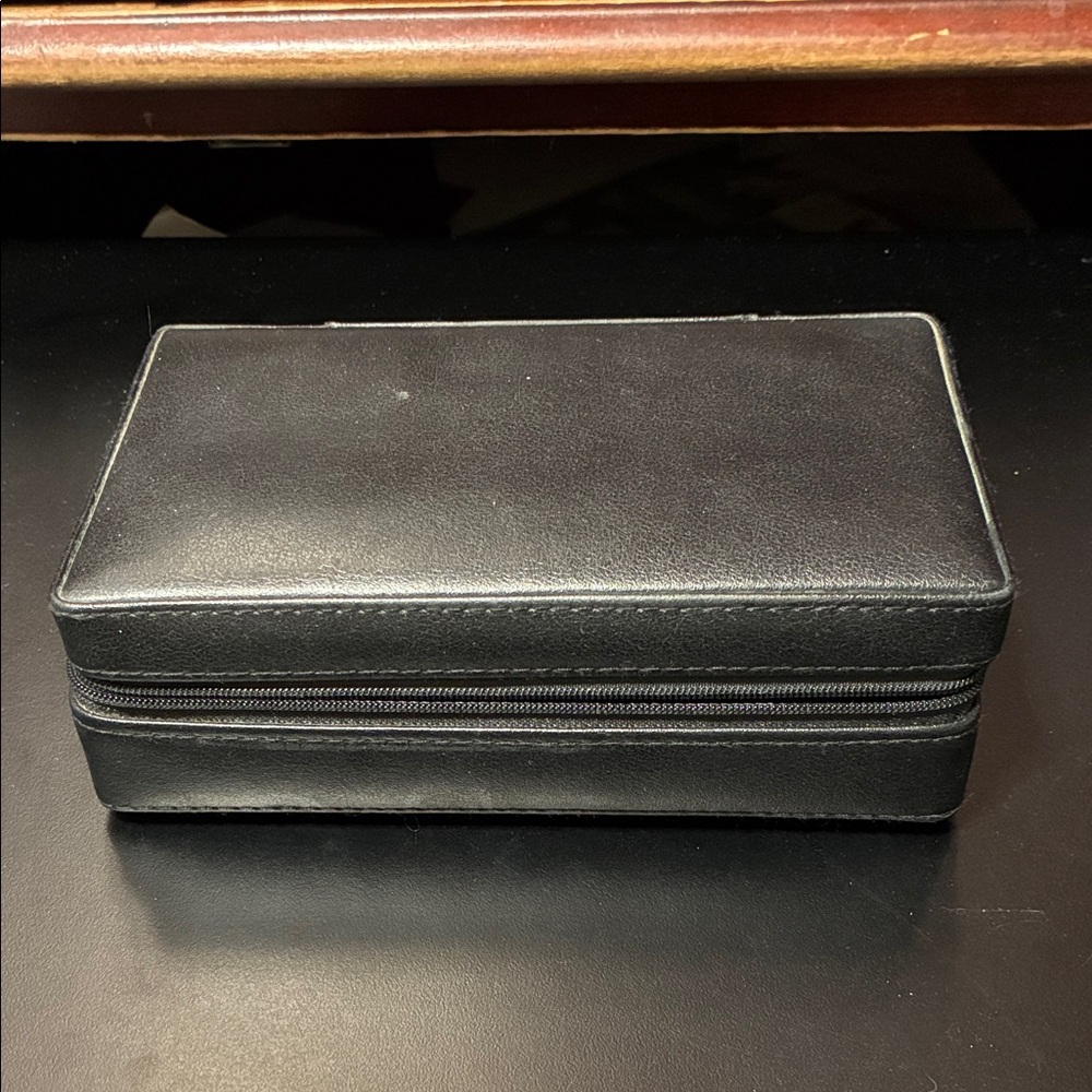 Vintage Black Travel Jewelry Case